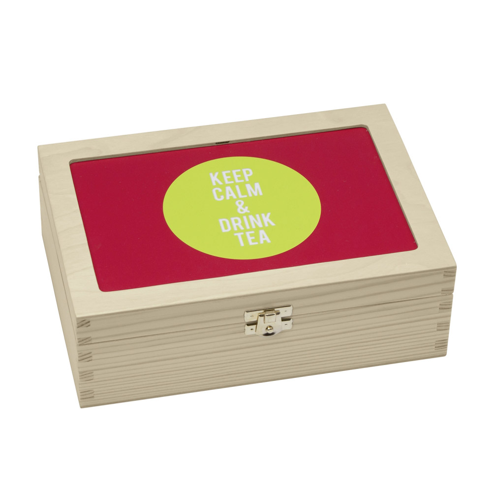 Teabox "Keep Calm" rot-grün