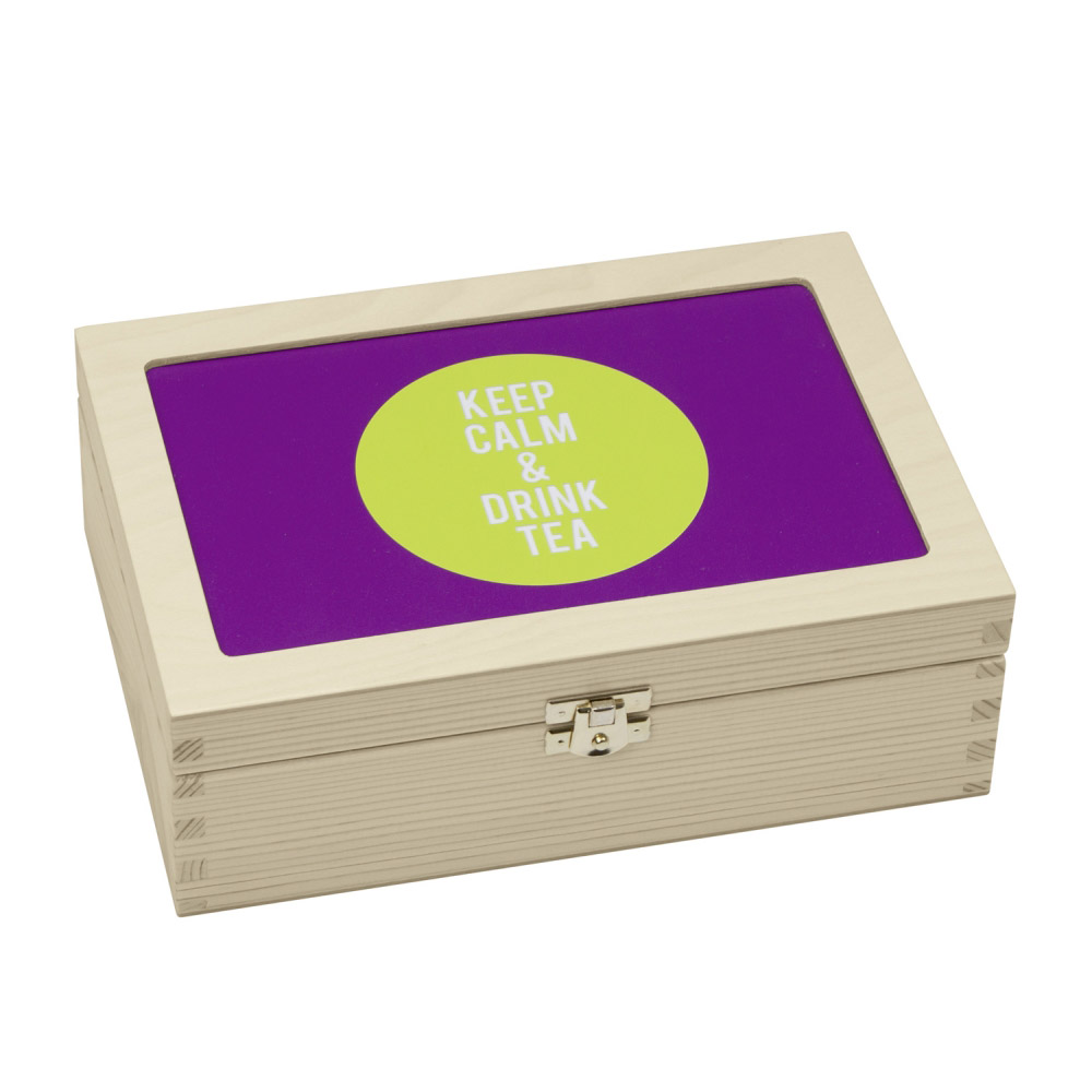 Teabox "Keep Calm" beere-grün
