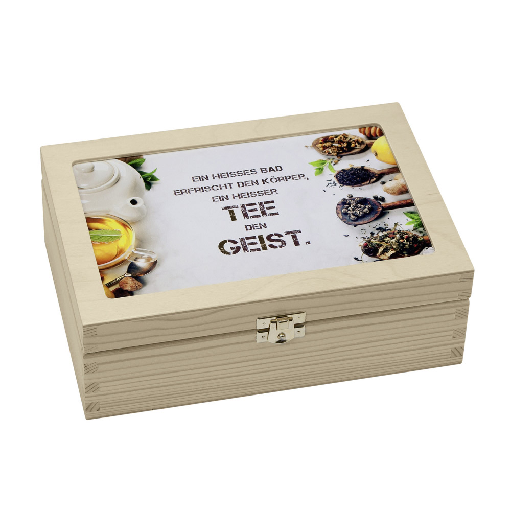 Teabox "Ein heißes Bad erfrischt..." - Tee/Kanne