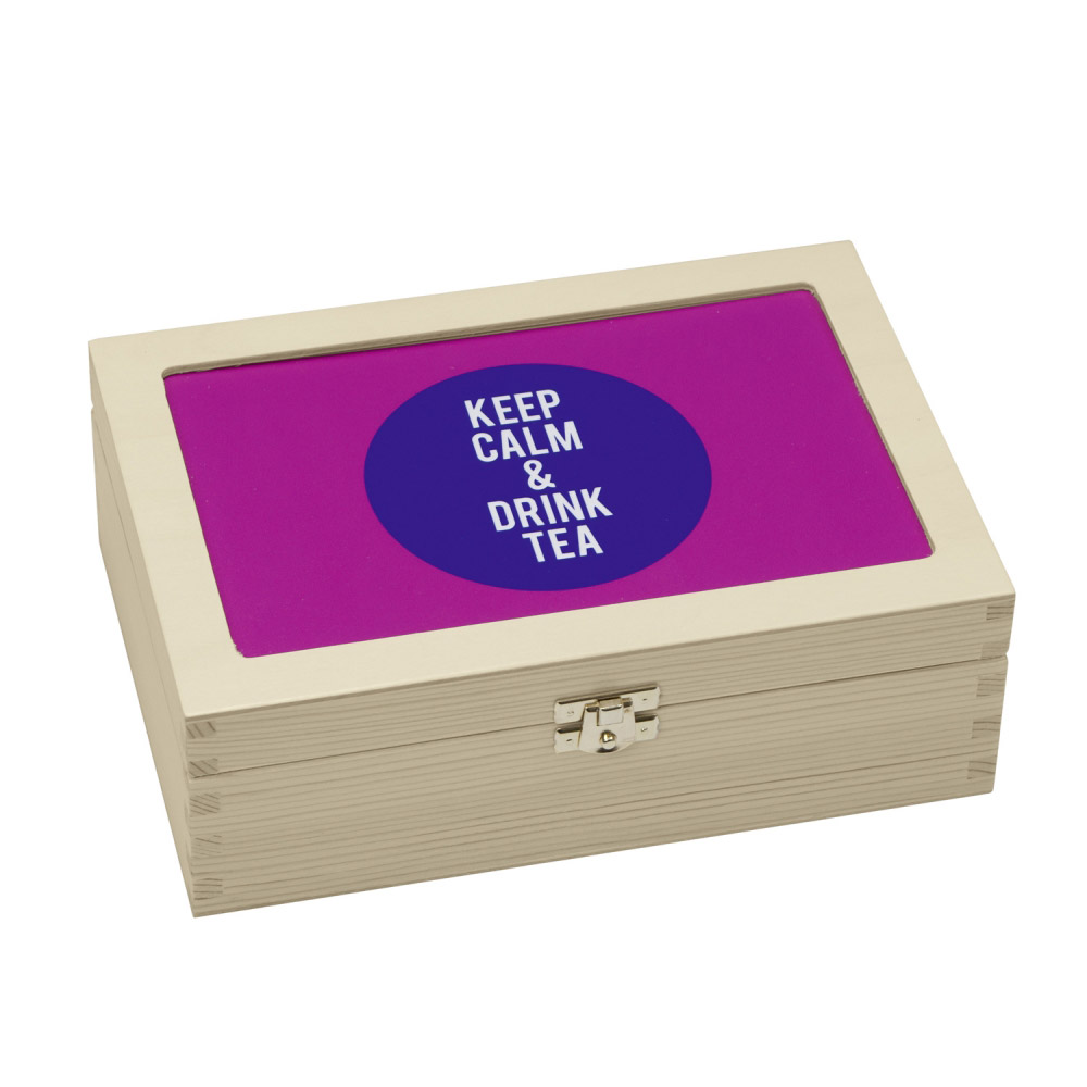 Teabox "Keep Calm" pink-blau